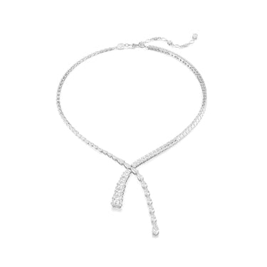 Swarovski Mesmera Earrings, White and Rhodium-Plated Drop Earrings with Radiant Crystals on Sale